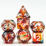 Fractal Rain 7pc Round Edge Dice Set