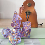 Lilac Illusion 7pc Sharp Edge Dice Set