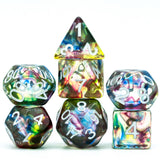 Fractal Rain 7pc Round Edge Dice Set