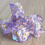 Lilac Illusion 7pc Sharp Edge Dice Set