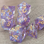 Lilac Illusion 7pc Sharp Edge Dice Set