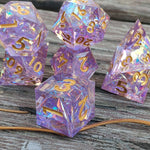 Lilac Illusion 7pc Sharp Edge Dice Set