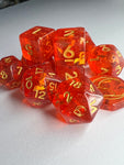 Blood Flash 12 pc Resin Dice Set