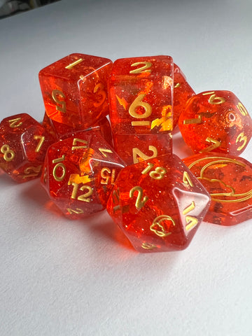 Blood Flash 12 pc Resin Dice Set